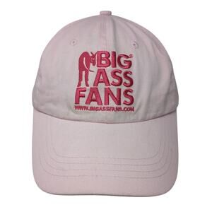 Big Ass Fans Slideback Baseball Cap Pink OS Adjustable Embroidered 6 Panel